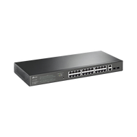 Switch PoE Administrable 24 puertos 10/100/1000 Mbps / 2 puertos SFP / 24 puertos PoE af/at / Presupuesto PoE 250W /