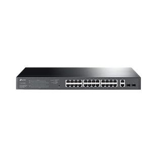 Switch PoE Administrable 24 puertos 10/100/1000 Mbps / 2 puertos SFP / 24 puertos PoE af/at / Presupuesto PoE 250W /