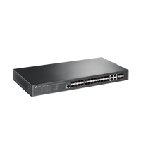 Switch de Fibra Óptica L2+ Omada / 24 puertos SFP 1GE / 4 Puertos Combinados SFP+/RJ45 Gigabit / 2 Puertos Consola RJ45|micro-SUB / Administración Centralizada Omada o Stand-Alone / Compatile con IPv6 /  Multicast IGMP