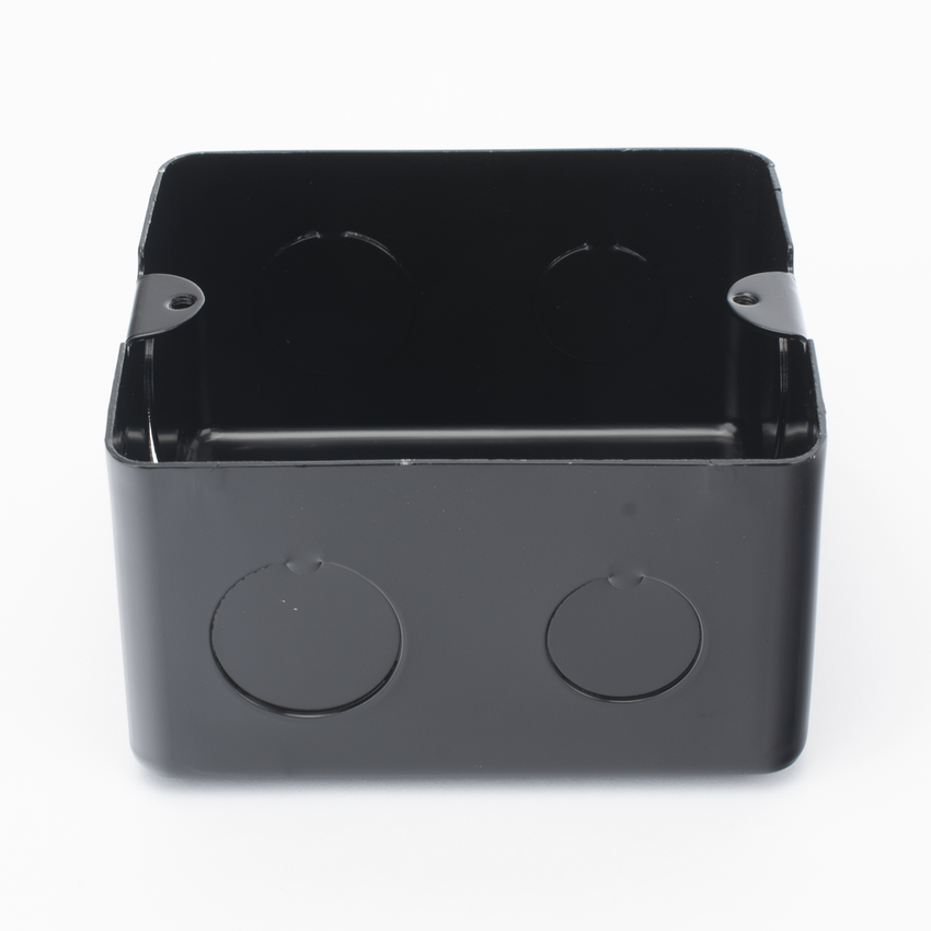 Caja de Registro de Acero Galvanizado, 10x10 cm (3.94x3.94 Pulgadas), Color Negro (11000-00000)
