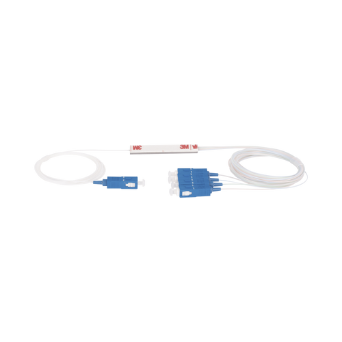 Splitter (Divisor Óptico) tipo PLC, de 1x4, conectores SC/UPC