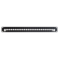 Patch Panel TERA-MAX Blindado de 24 Puertos, Modular (vacío), Plano, Color Negro, 1UR