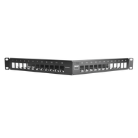 Patch Panel TERA-MAX de 24 Puertos, Modular, Angulado, Color Negro, 1UR
