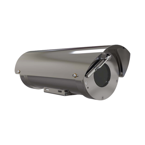 Camara IP Zoom con gabinete antiexplosion 2MP, 32X, IP68, WiseStream II / conexion de fibra optica monomodo / con wiper