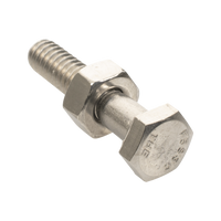 Paquete de 6 tornillos con tuercas de acero inoxidable 1/4 x 1 1/4”.