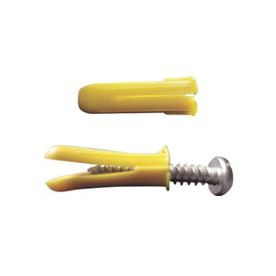 Paquete de 20 taquetes amarillo  1" y 20 tornillos 8mm x 1"