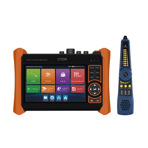Tester Profesional OTDR y Video | Fibra Óptica | Cámaras IP | Cableado y Redes| Pantalla 5.4" Táctil | Soporta 4K/8K | HDMI/VGA | Medidor Potencia Óptica | Alcance 150KM | Localizador Fallos VFL | PoE Integrado | WiFi | In