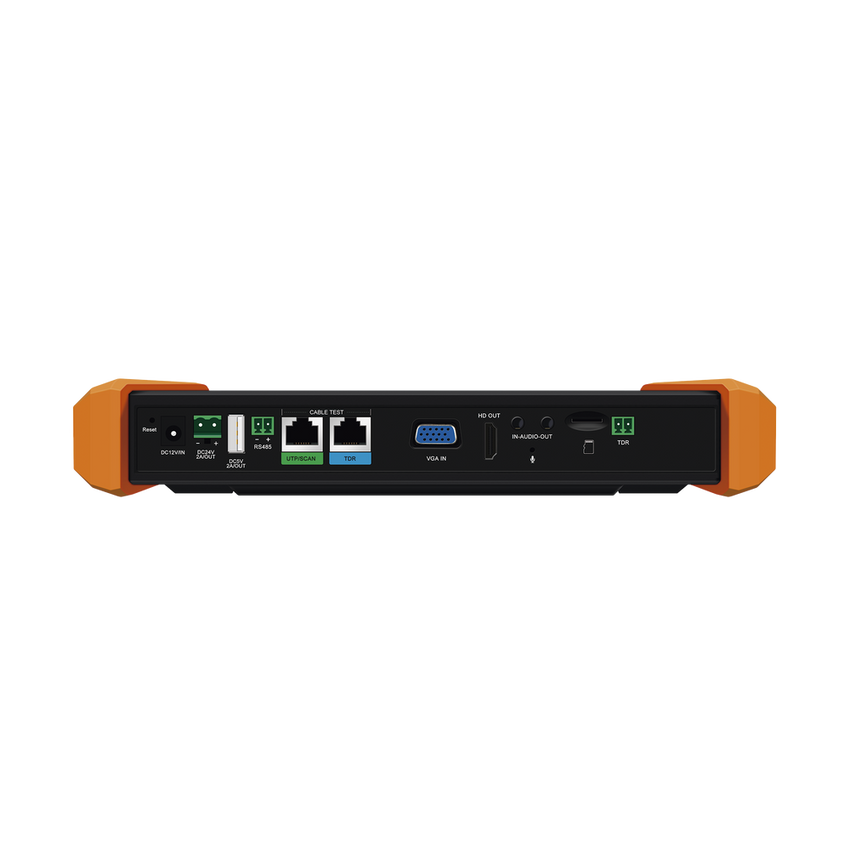 Tester Profesional Multifunción | Pantalla Táctil 7" | Láser Integrado | Cámara Integrada | Prueba IP/HD Coaxial | 4K/8K | H.265/H.265 | ONVIF | WiFi | Analizador de Cable | Medidor de Potencia Óptica y Red | TDR |