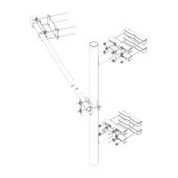 Montaje Lateral Reforzado con 30 cm de Separación . Mástil de 4-1/2" x 72" (114 mm x 1.8 m).