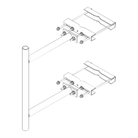 Montaje Lateral con 60 cm de Separación con Ángulo Ajustable. Mástil de 2-3/8" x 36".