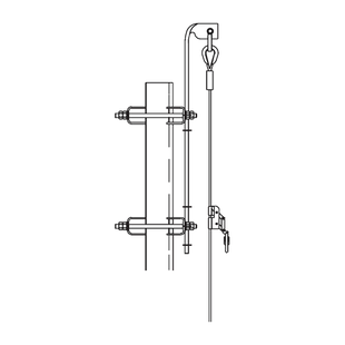 Línea de Vida hasta 57.9 Metros (190 pies). Compatible con línea Super Titan. Carro de Seg. NO INCLUIDO.