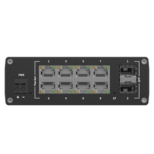 Switch Industrial Administrable L2, 8 puertos PoE 802.3af/at, Soporta Profinet
