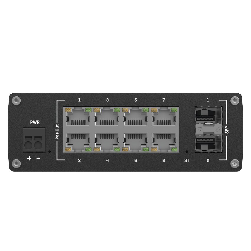 Switch Industrial Administrable L2, 8 puertos PoE 802.3af/at, Soporta Profinet