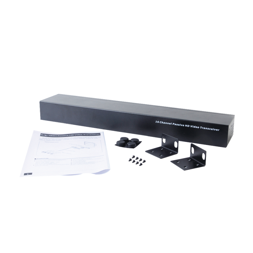 (TRANCEPTOR) RECEPTOR DE VIDEO PASIVO DE 16 CANALES / Resolución 4K / Compatible con cable UTP Cat 5e/6 / Compatible con HD-TVI/CVI/AHD/CVBS / TODO INCLUIDO PARA RACK / Protección Interconstruida contra sobretensión.