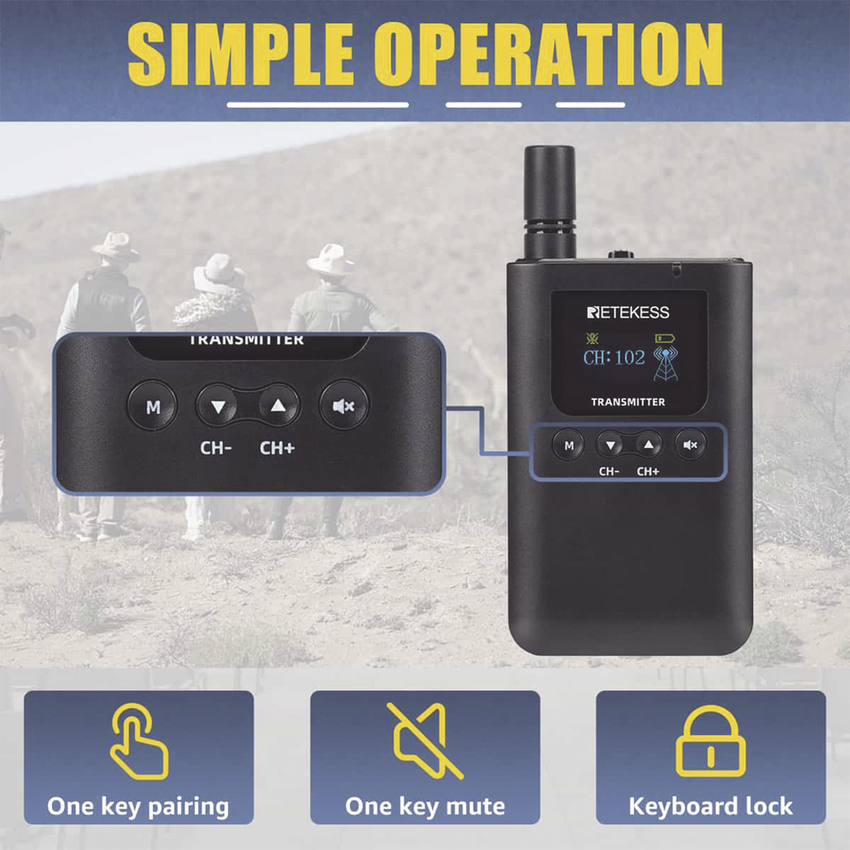 Kit para guía turístico de 1 transmisor y 10 receptores