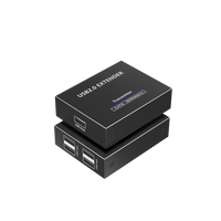 Kit EXTENSOR USB 2.0 de 4 Puertos para Distancias de Hasta  150 m | Soporta USB 2.0, USB 1.1 y USB 1.0 | UTP Cat 5e/6/6a/7 | Soporta Switch Gigabit | Ideal para Cámaras WEB, Impresoras, Escáner, Memorias, Mouse, etc.