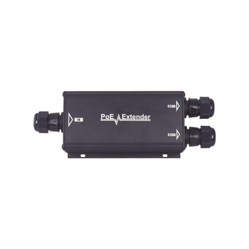 Extensor PoE/ 100 Metros / Intemperie (IP66) / 60 Watts / 1 puerto @ 2 salidas a 30 W  / No requiere fuente de alimentación adicional