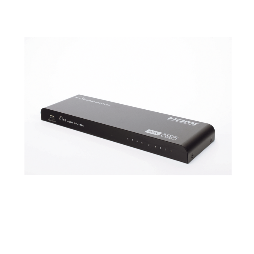 Splitter HDMI 4K de 1 Entrada a 8 Salidas (Simultaneas) | Soporta 4K×2K | Ajuste de resoluciones EDID | HDR | HDMI 2.0 |  HDCP 2.2 | Permite mezclar pantallas en 4K y 1080P