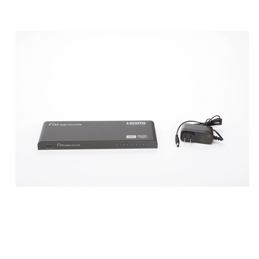 Splitter HDMI 4K de 1 Entrada a 8 Salidas (Simultaneas) | Soporta 4K×2K | Ajuste de resoluciones EDID | HDR | HDMI 2.0 |  HDCP 2.2 | Permite mezclar pantallas en 4K y 1080P