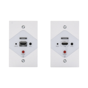 Kit Extensor HDMI en PLACAS DE PARED para distancias de 40 metros / Resolución 1080P @ 60 Hz / Cat 6/6A/ 7 / HDR/ Cero Latencia / Soporta Control Remoto / Placa de pared de 2.74 x 4.49” (tamaño estándar de EE.UU.).