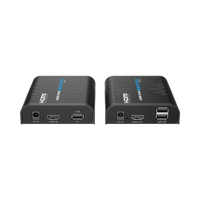 Kit extensor KVM (HDMI y USB) hasta 120 metros | Resolución 1080P @ 60 Hz | Soporta STP y UTP CAT6 | Soporta Switch Gigabit para control KVM múltiple | Soporta hasta 253 receptores | Transmite el Video y Controla tu DVR vía USB