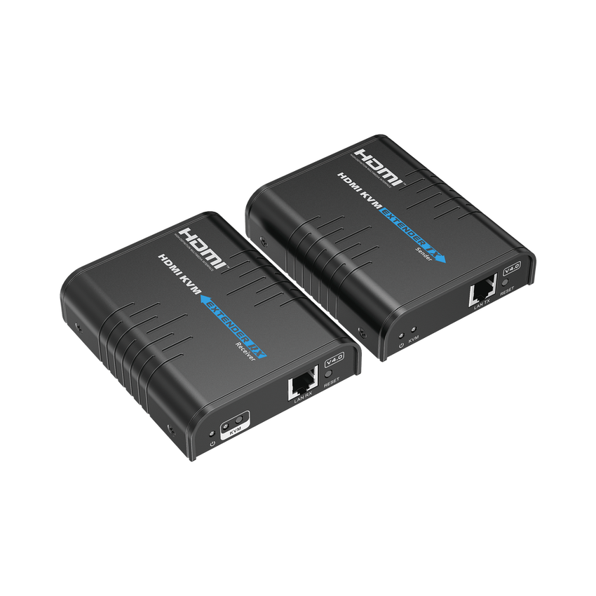 Kit extensor KVM (HDMI y USB) hasta 120 metros | Resolución 1080P @ 60 Hz | Soporta STP y UTP CAT6 | Soporta Switch Gigabit para control KVM múltiple | Soporta hasta 253 receptores | Transmite el Video y Controla tu DVR vía USB
