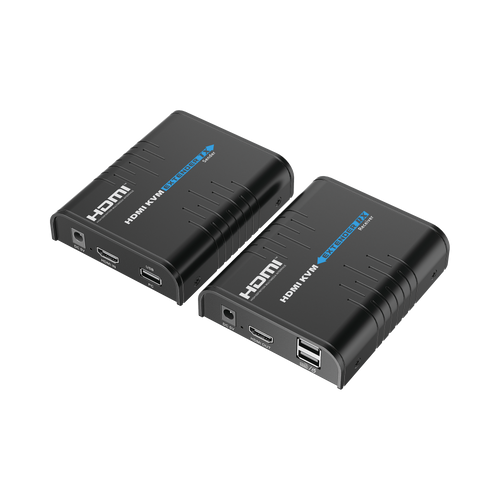 Kit extensor KVM (HDMI y USB) hasta 120 metros | Resolución 1080P @ 60 Hz | Soporta STP y UTP CAT6 | Soporta Switch Gigabit para control KVM múltiple | Soporta hasta 253 receptores | Transmite el Video y Controla tu DVR vía USB