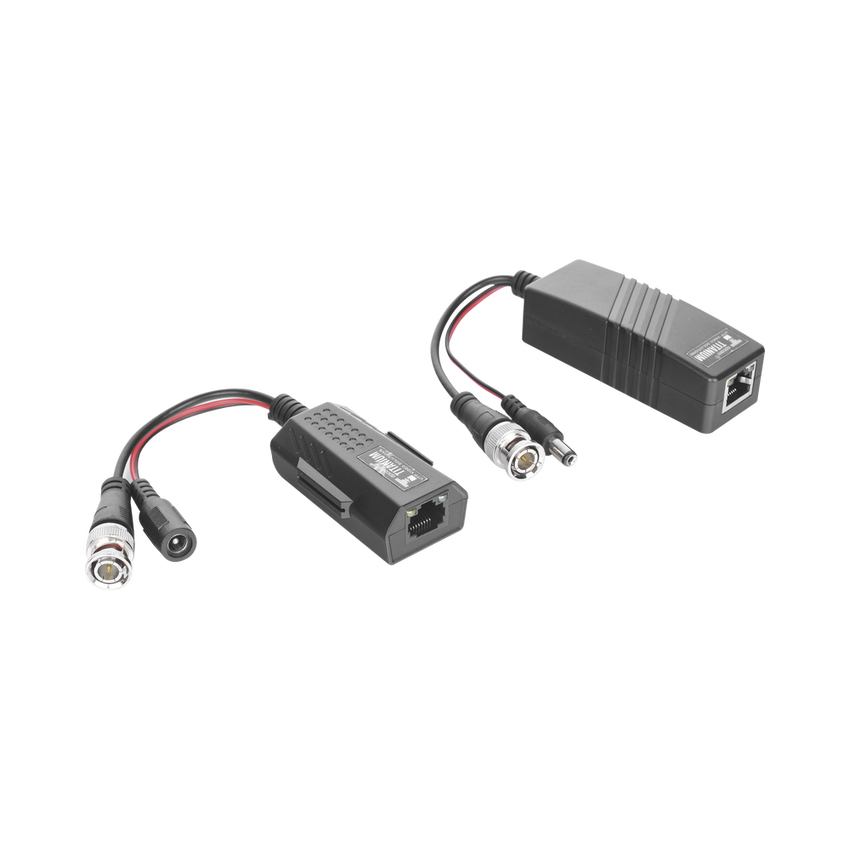 Kit de transceptores activos TURBO HD. Convierte 36/24 Vcc a 12 Vcc regulados, a través de cable  UTP Cat5e / 6. Transmision de 200 m (Revisar tabla de resoluciones )