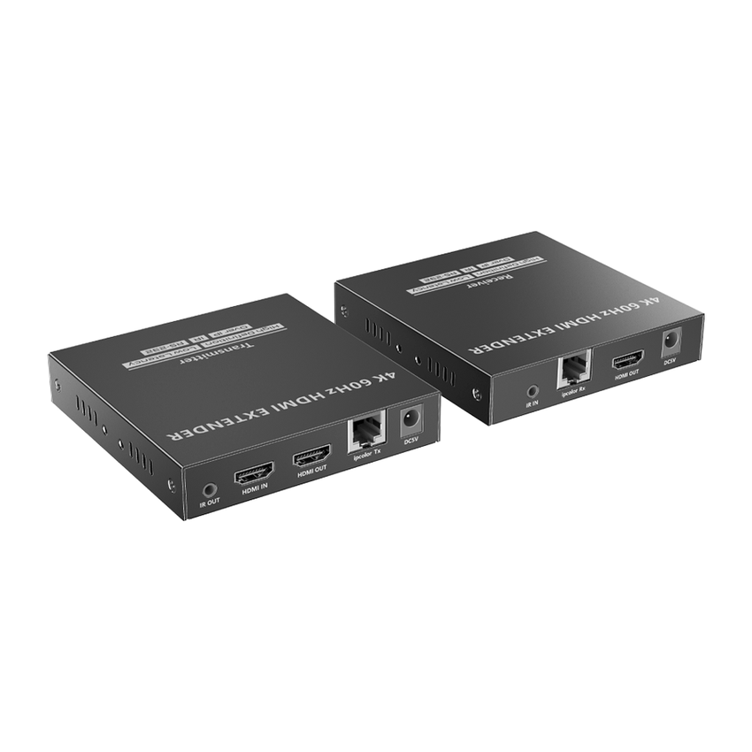 Kit Extensor HDMI para distancias de 120 metros | Soporta resolución 4K @60Hz | Cat 6, 6a y 7 | Salida Loop en el Tx para visualización local | Soporta control remoto del equi