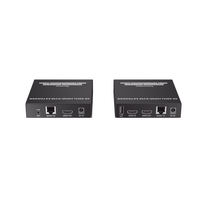 Kit Extensor KVM (HDMI y USB) hasta 120 metros | Transmite el Video y Controla tu DVR vía USB a distancia | Soporta resolución 4K @60Hz | Cat 6, 6a y 7 | Salida Loop en el Tx para visualización local