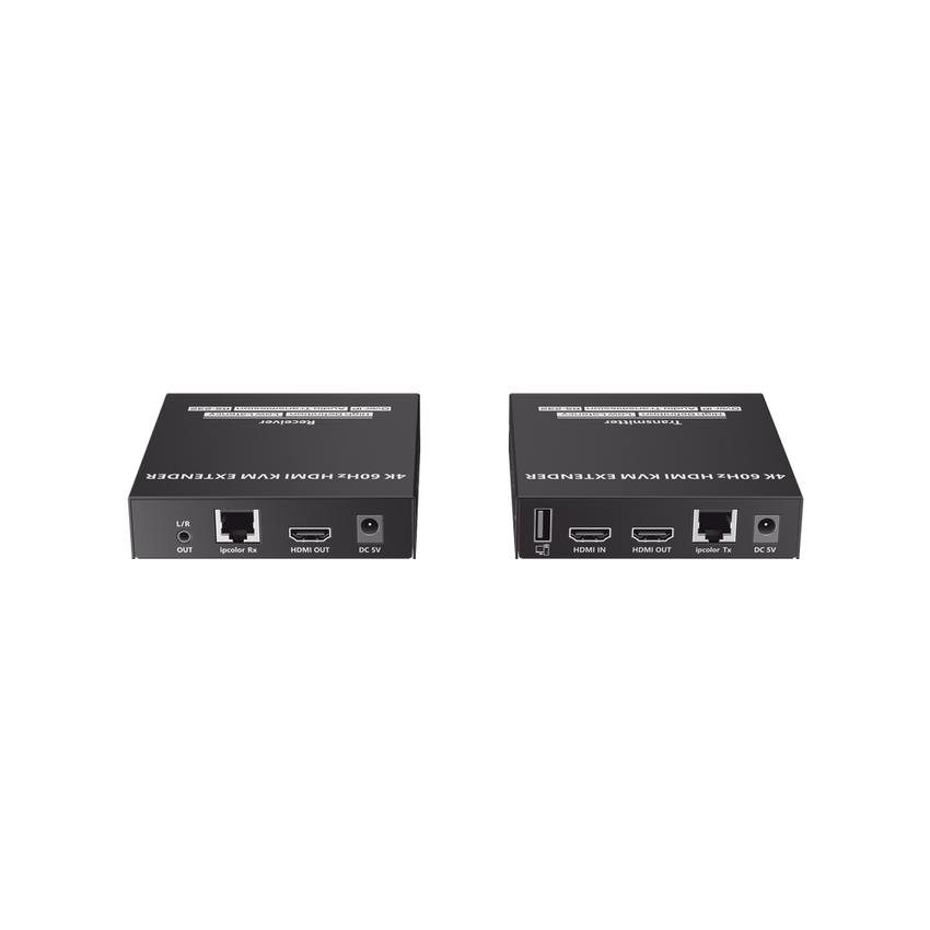 Kit Extensor KVM (HDMI y USB) hasta 120 metros | Transmite el Video y Controla tu DVR vía USB a distancia | Soporta resolución 4K @60Hz | Cat 6, 6a y 7 | Salida Loop en el Tx para visualización local