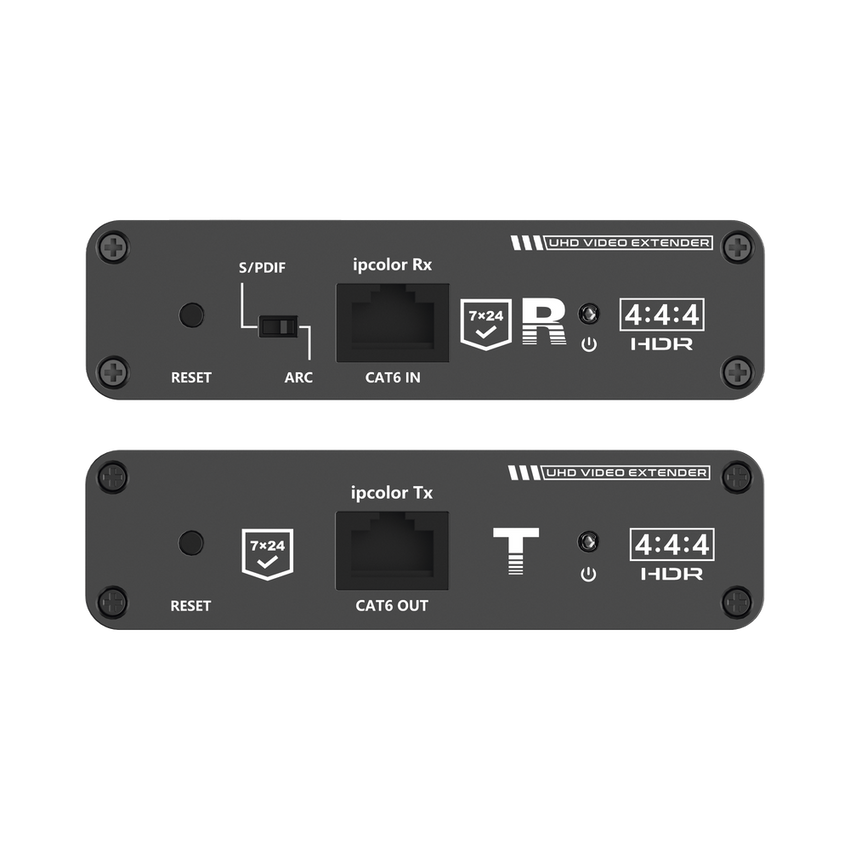 Kit Extensor HDMI hasta 700 metros con Conexión en Cascada / 4K @ 60 Hz/ 70 metros PTP con Cat 6, 6a y 7 / IPCOLOR / CERO LATENCIA / SIN COMPRIMIR / Salida Loop / IR bidireccional / Puerto S/PDIF / Soporta ARC / Soporta 10 TT-676-Rx.
