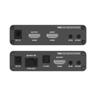 Kit Extensor HDMI hasta 700 metros con Conexión en Cascada / 4K @ 60 Hz/ 70 metros PTP con Cat 6, 6a y 7 / IPCOLOR / CERO LATENCIA / SIN COMPRIMIR / Salida Loop / IR bidireccional / Puerto S/PDIF / Soporta ARC / Soporta 10 TT-676-Rx.
