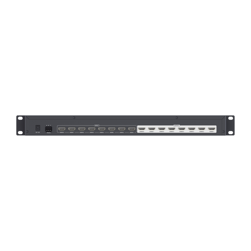 MATRICIAL DE VIDEO HDMI 8 x 8 / 8 Entradas y 8 Salidas en HDMI /  4K @ 30Hz / 10.2 Gbps / HDMI 1.4 / HDCP 1.4 / 3D / Conmutación por Botón, RS232 o Control Remoto / IDEAL PARA CENTROS DE MONITOREO, COMPARACION Y ANALISIS.