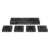 Kit Divisor y Extensor HDMI | 1x4 | Hasta 70 m |Resolución 4K @ 60 Hz |  Cat 6/6a/7 | IPCOLOR | CERO LATENCIA | Puerto S/PDIF | EDID | RS232 | Salida Loop / PoC