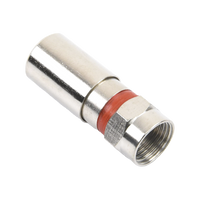 Conector F Macho de Compresión, Metálico para cable RG-59, Cuerpo de Bronce Niquelado.