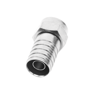 Conector F Macho, Plegable de Doble Blindaje para cable RG-59, Cuerpo de Bronce Niquelado.