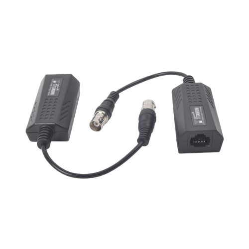 Kit EXTENSOR IP por cable CABLE COAXIAL para distancias de HASTA 200 m / REUTILIZA EL CABLEADO EXISTENTE PARA CONECTAR CÁMARAS IP / No Requiere Energía / Transmisión en Tiempo Real / Protección Contra Sobretensiones Incorporada