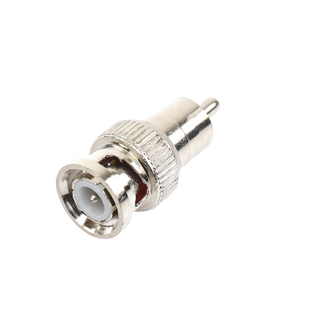 Adaptador en L�nea para 75 Ohm, de Conector BNC Macho a RCA Macho en Aplicaciones de Audio-Video para C�maras, Monitores y DVR's.