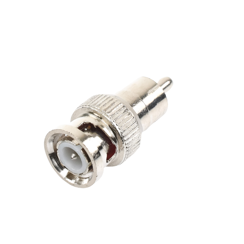 Adaptador en L�nea para 75 Ohm, de Conector BNC Macho a RCA Macho en Aplicaciones de Audio-Video para C�maras, Monitores y DVR's.