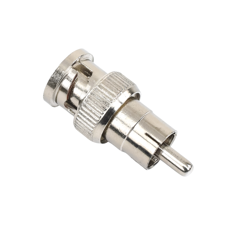 Adaptador en L�nea para 75 Ohm, de Conector BNC Macho a RCA Macho en Aplicaciones de Audio-Video para C�maras, Monitores y DVR's.