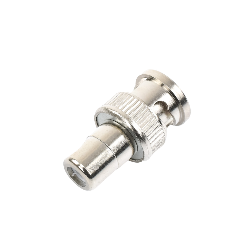 Adaptador en L�nea para 75 Ohm, de Conector BNC Macho a RCA Hembra en Aplicaciones de Audio-Video para C�maras, Monitores y DVR's.