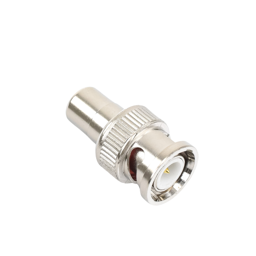 Adaptador en L�nea para 75 Ohm, de Conector BNC Macho a RCA Hembra en Aplicaciones de Audio-Video para C�maras, Monitores y DVR's.