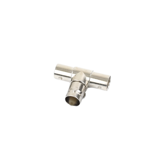 Adaptador en T para 75 Ohm de triple conectores BNC Hembras, Níquel/ Oro/ Teflón.