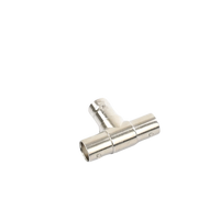Adaptador en T para 75 Ohm de triple conectores BNC Hembras, Níquel/ Oro/ Teflón.