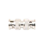 Adaptador tipo barril para 75 Ohm, de conector BNC macho a BNC macho, Níquel/ Oro/ Teflón.