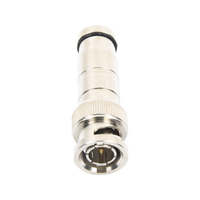Conector BNC Macho en 75 Ohm, de Compresi�n Axial para Cable Coaxial RG-59/U, N�quel/ Oro/ Politetrafluoroetileno.