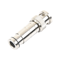 Conector BNC Macho en 75 Ohm, de Compresi�n Axial para Cable Coaxial RG-59/U, N�quel/ Oro/ Politetrafluoroetileno.