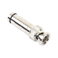 Conector BNC Macho en 75 Ohm, de Compresi�n Axial para Cable Coaxial RG-59/U, N�quel/ Oro/ Politetrafluoroetileno.
