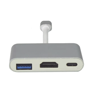 Adaptador Multipuerto USB-C 3.1 A HDMI 4K / USB 3.0 / USB – C /  Alta Velocidad de Transmisión de Datos / Admite Carga Rápida (PD) en el Puerto USB – C
